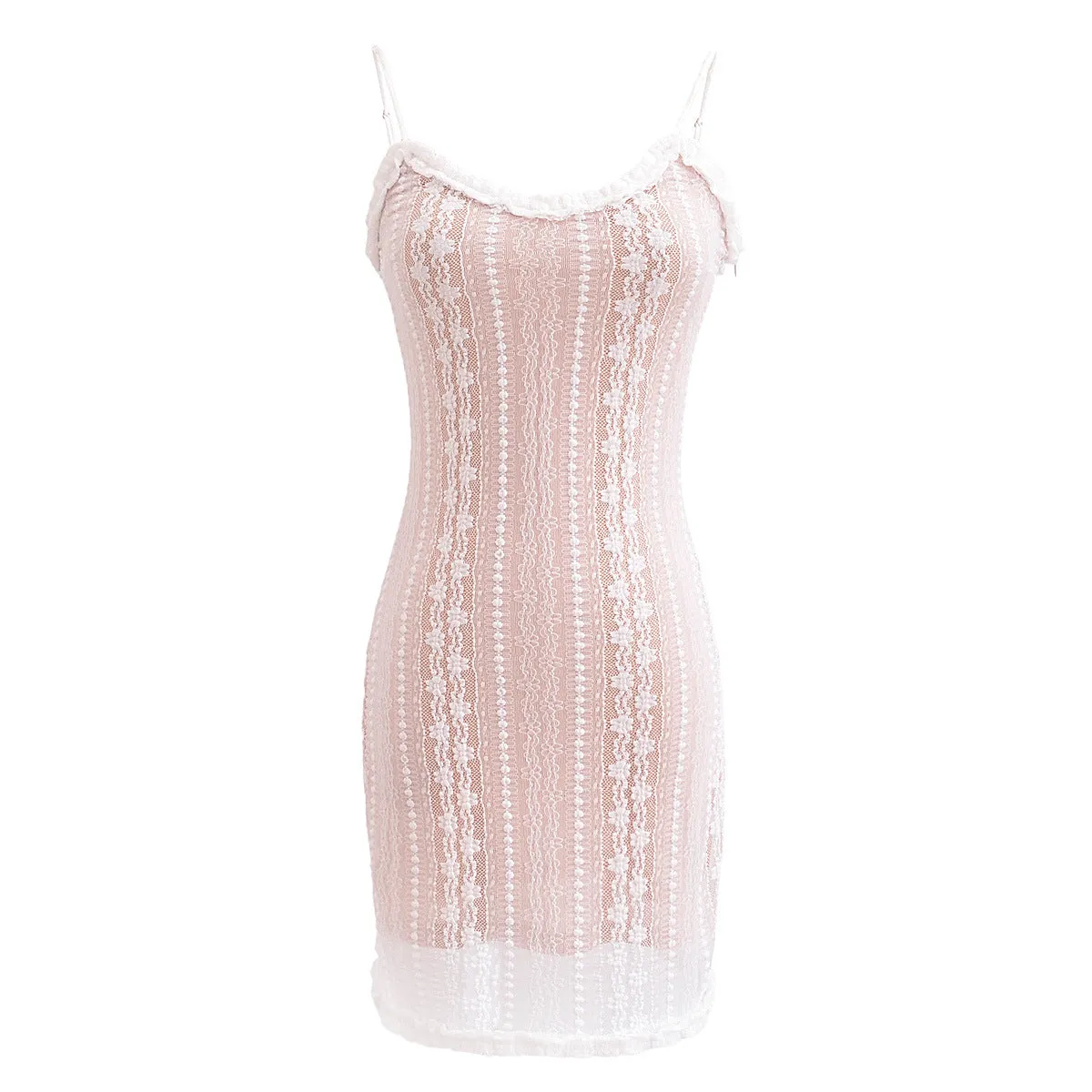 Znbbw New Spring Stretch Lace Sexy Slim Dress With Buttocks And Bottom Suspenders