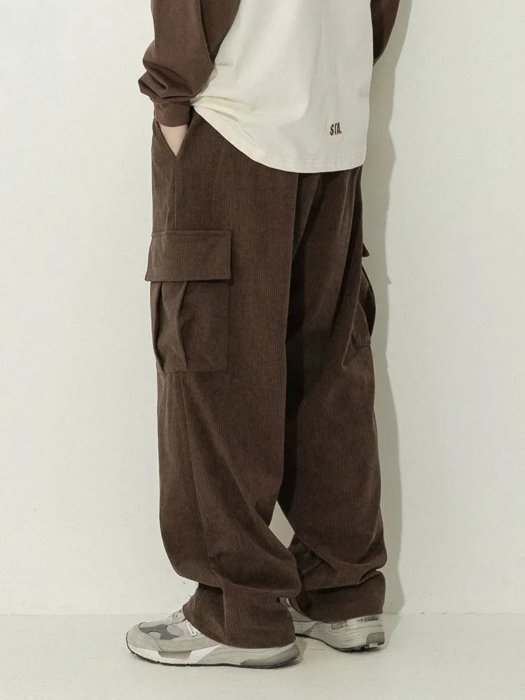 Znbbw Mens Corduroy Sweatpants Hip Hop Jogging Cargo Pants Loose Casual Pants  Neutral Retro Streetwear Fashion Harajuku Trousers