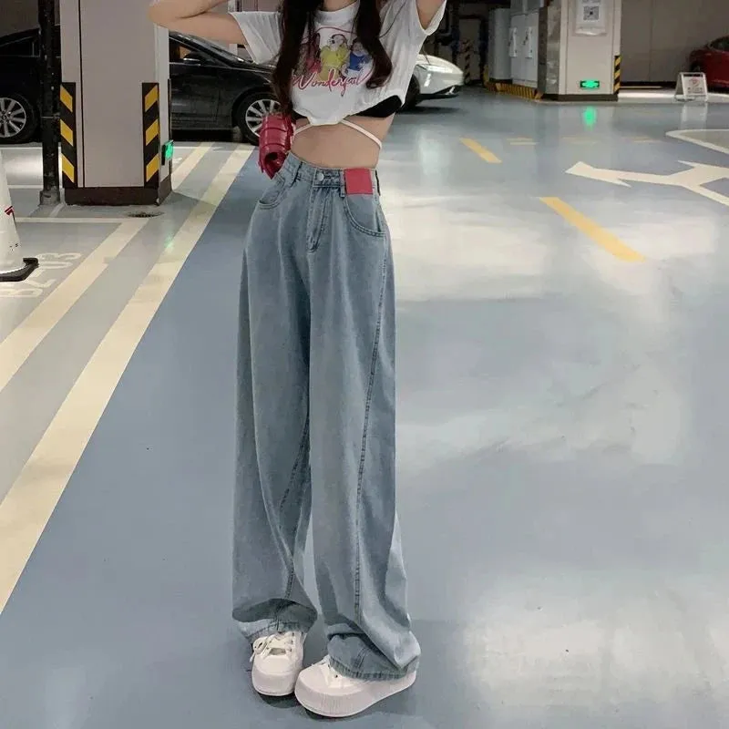 Znbbw Streetwear Jeans Women Y2K High Waist Wide Pants Denim Pants Korean Harajuku Oversized Baggy Casual Full Length Trousers