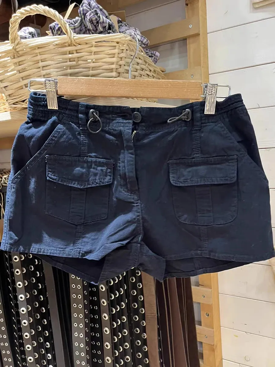 Znbbw Solid Pocket Cargo Shorts Women Sexy Low Waisted Summer Sporty Joggers Female Streetwear Harajuku Basic Shorts Pants
