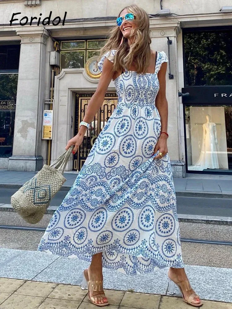 Znbbw Floral Embroidey Summer Beach Dress Women Casual Holiday Bohemian Dress Boho Sundress Maxi Long Vestidos Fashion Clothes