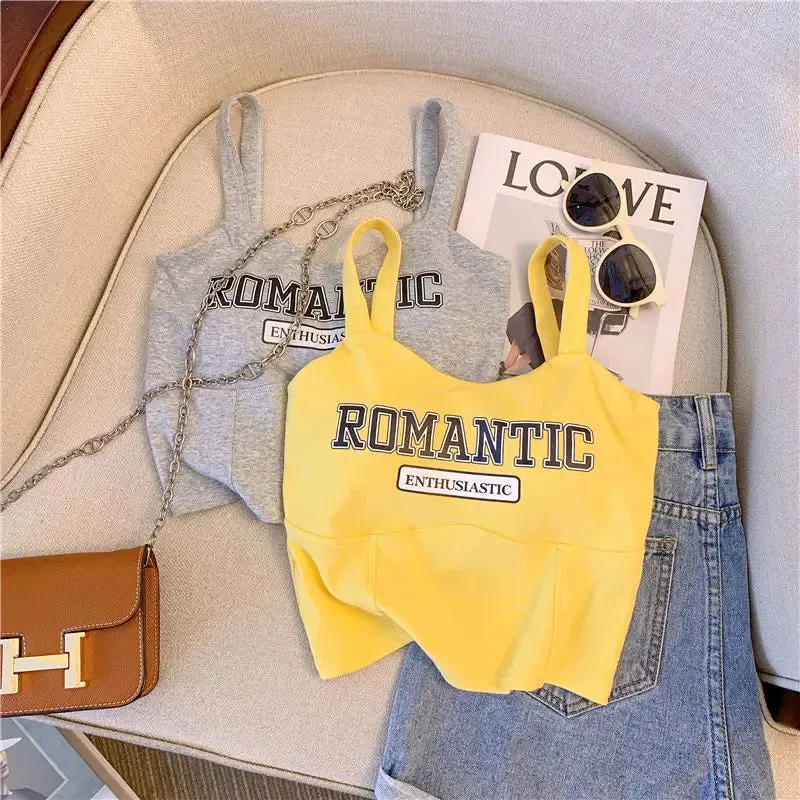 Znbbw Streetwear Women Sexy Camis American Style Casual Letter Print Crop Tops Summer Fashion Female Party Tanks New