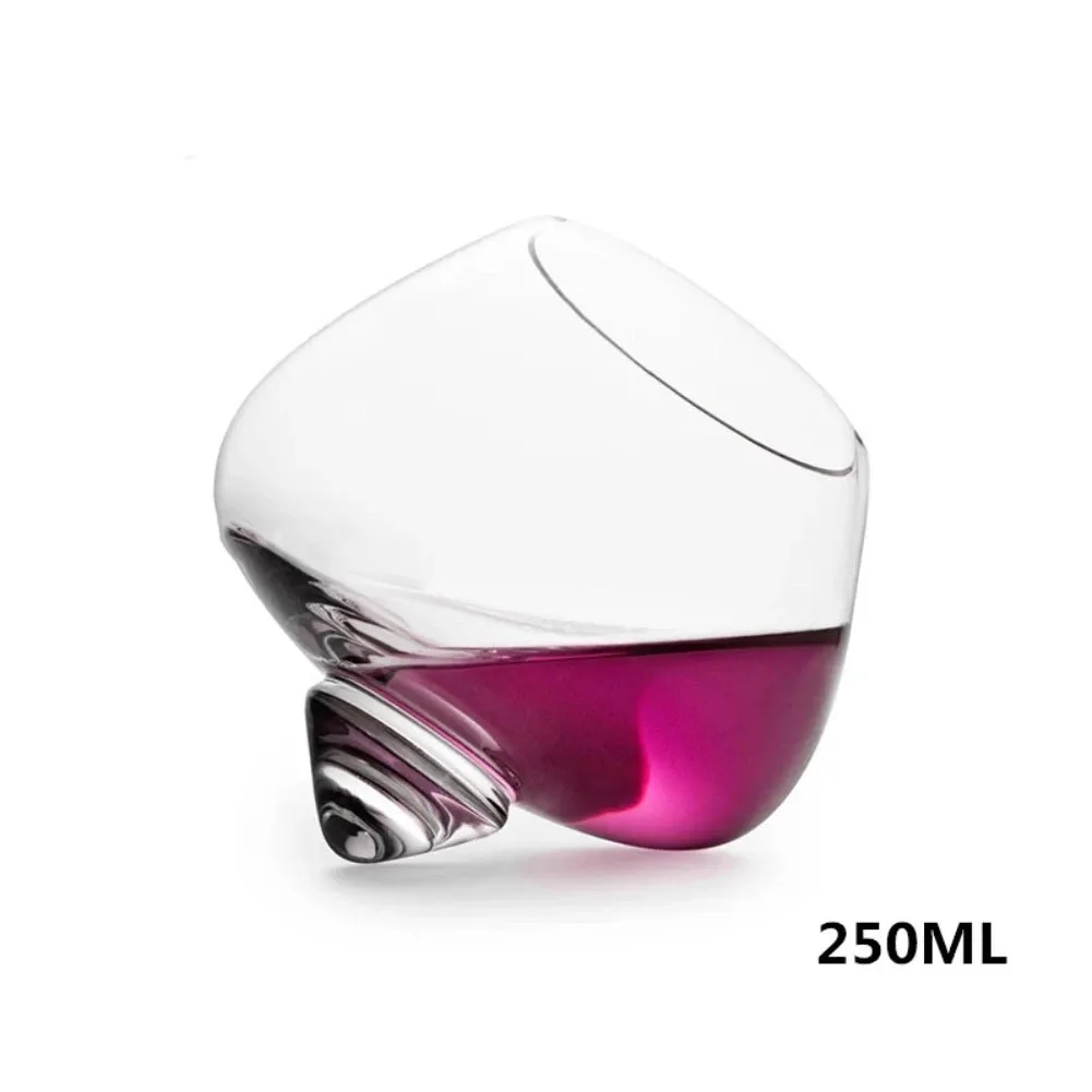 Znbbw Glass Rotating High Belly Cigar Whiskey Cocktail Drinking Wine Cup Tumbler Down Bar Glasses