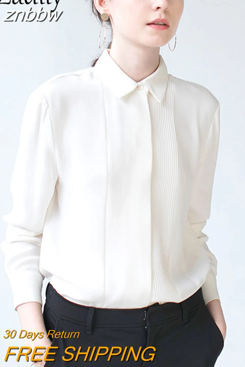 znbbw Office Lady White Basic Shirt Women Korea Style Long Sleeve Loose Button Woman Tunic Blouse 2023 Spring Work Female Tops