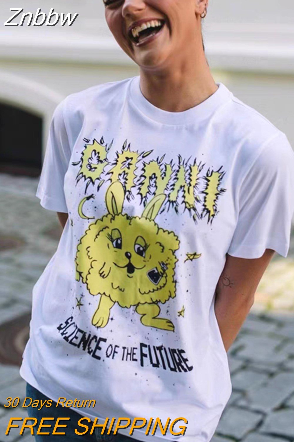 Znbbw Graphic T-Shirt Women Summer Clothing 2023 Fashion Short Sleeve Tee Shirt T-Shirts Female Casual Tees Tops Streetwear