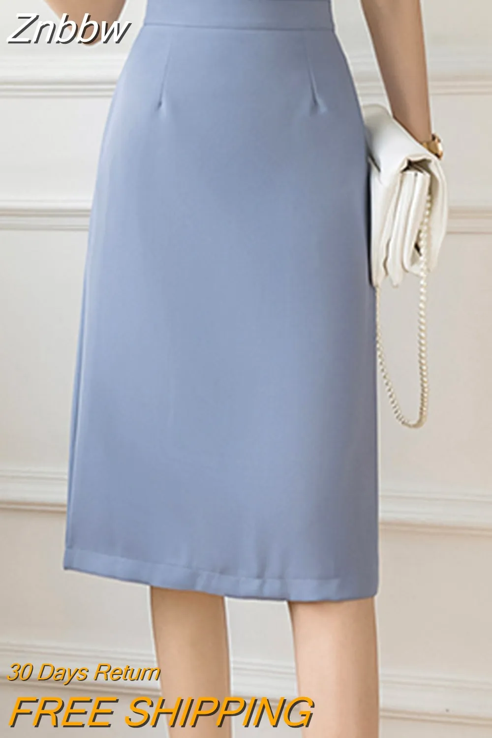 Znbbw Bodycon Summer Straight Skirts Women New Fashion Vintage Simple Solid High Waist Back Zipper Female Skirts Office Wear Jupe