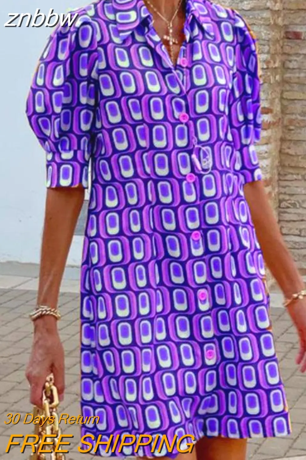 znbbw Turn-Down Collar Check Print Party Dress Female Loose Casual Shirt Dress Vestidos Bohemian Women Short Sleeve Mini Dress