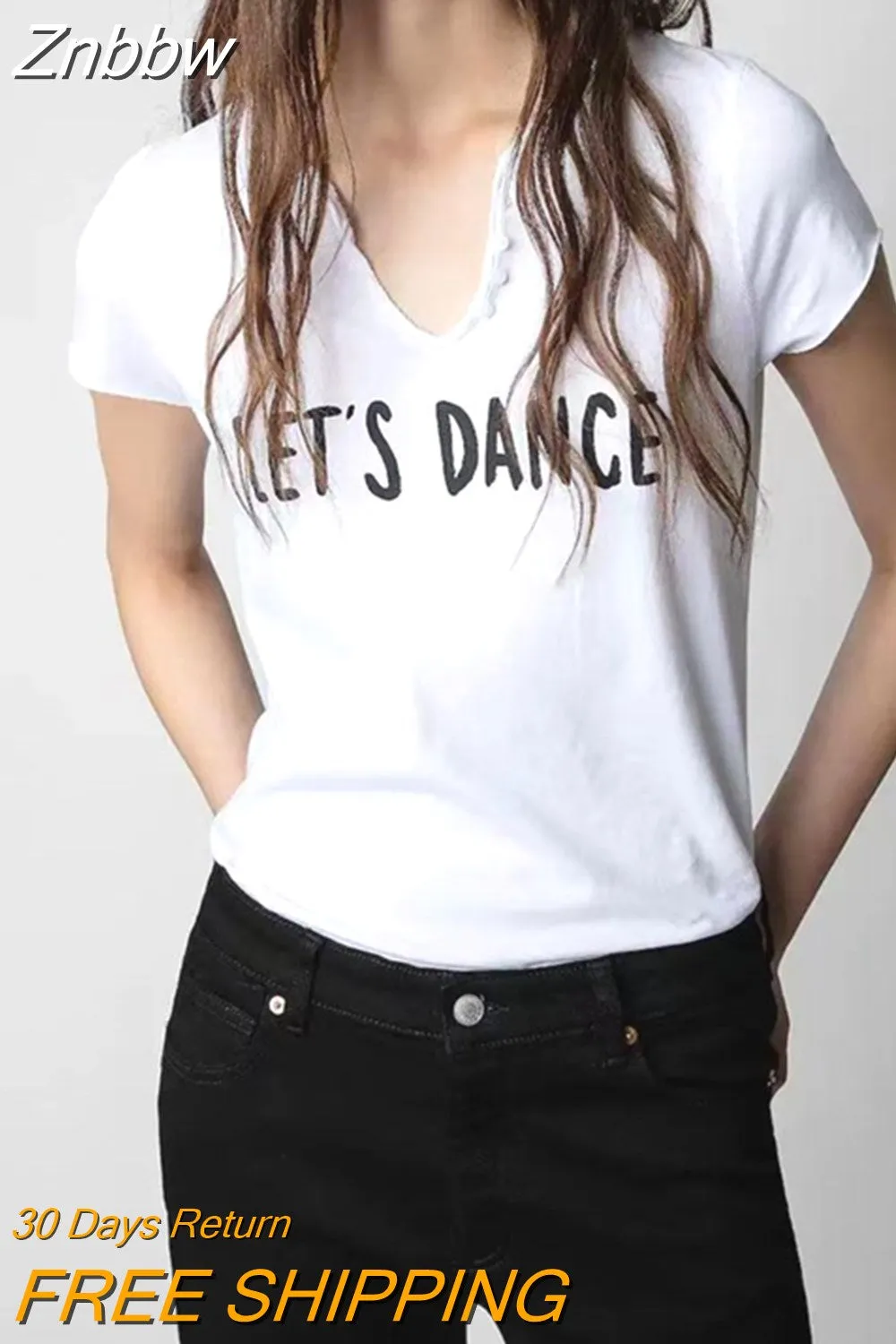 Znbbw Graphic T-Shirt Women Summer Clothing 2023 Short Sleeve Fashion Tee Shirt T-Shirts Female Casual Tees Tops