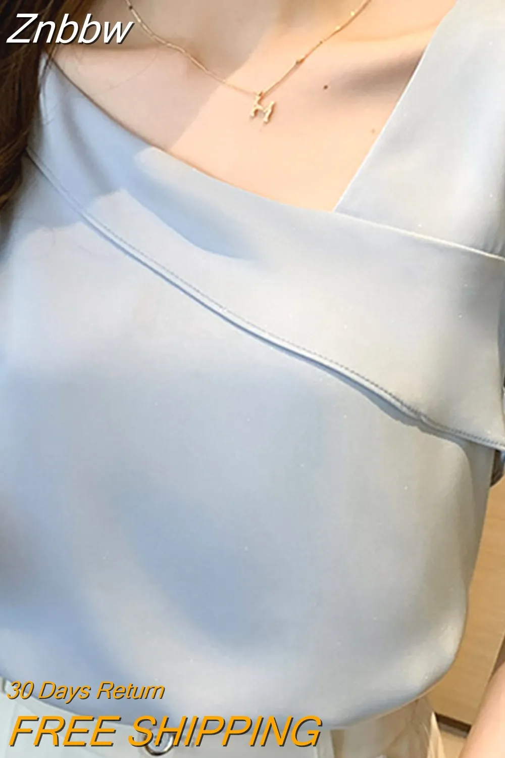 Znbbw Blouses Femme Top Short Sleeve Blouse Women Blusas Mujer De Moda 2023 Ruffles V-Neck Chiffon Blouse Shirt Tops Women E882