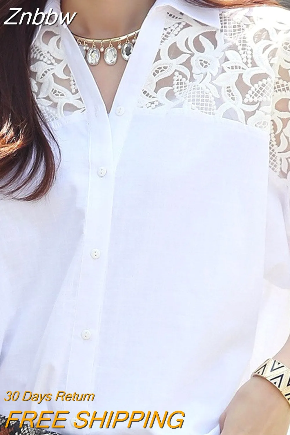 Znbbw Blouse Women Blusas Mujer De Moda 2023 Turn Down Collar Office White Blouse Women Shirts Womens Tops And Blouses B286