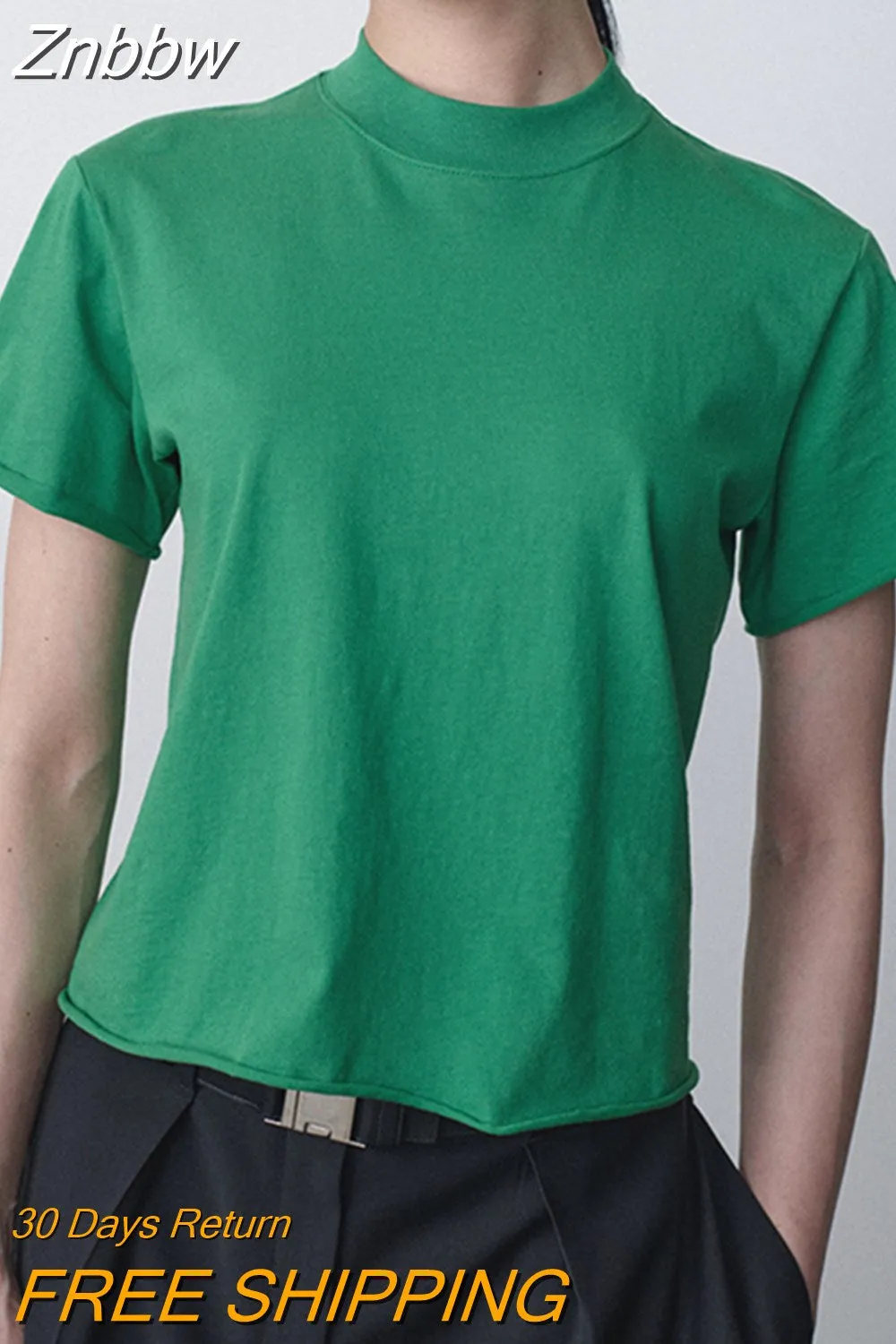 Znbbw Cotton T-Shirts for Women 2023 Summer Clothing Fashion Short Sleeve Simple Tee Shirt T-Shirt Chic Female Casual Tees Tops