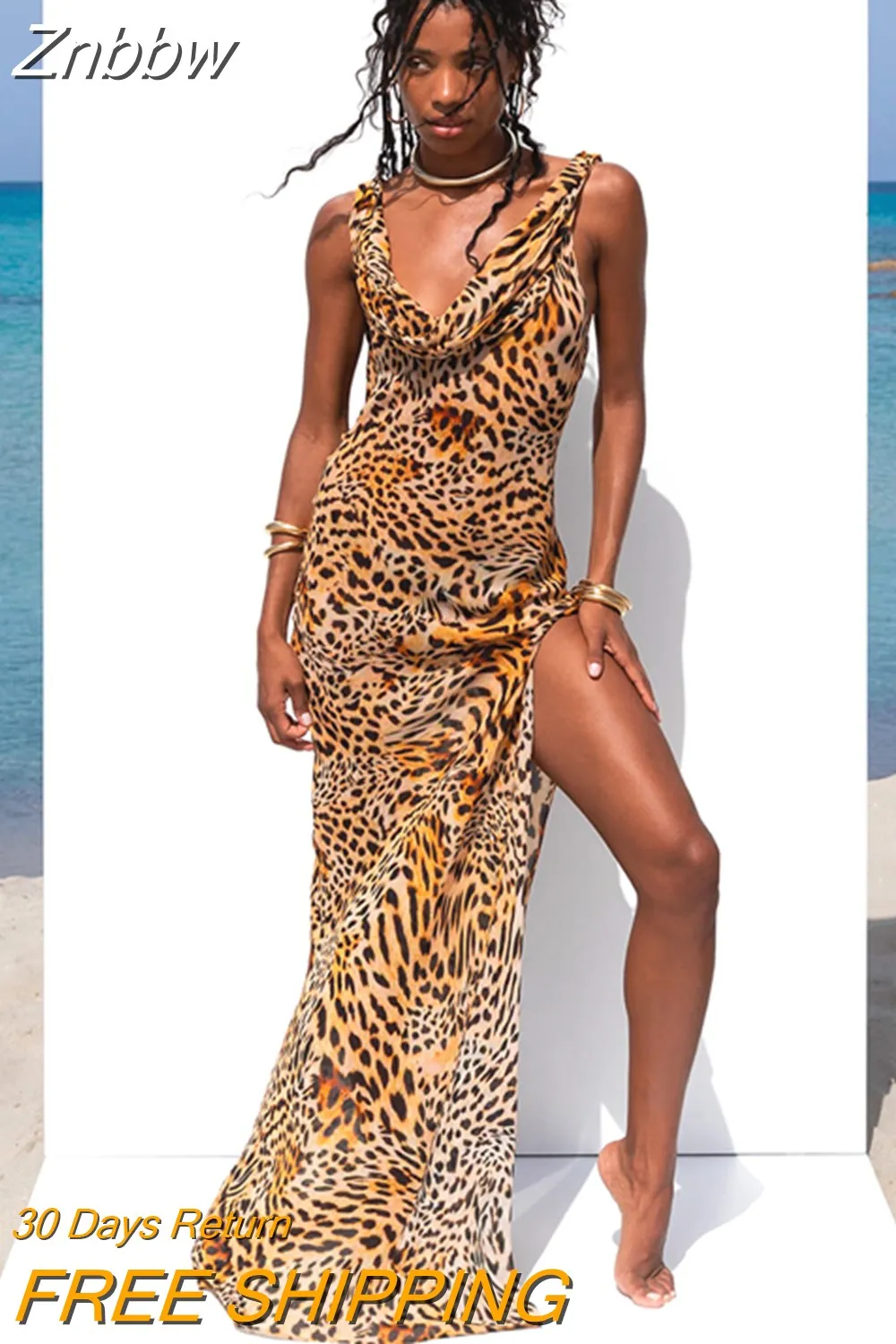 Znbbw Women Maxi Dress 2023 Fashion Backless Cover Ups Chiffon Sundress Vestido Beachwear Long Beach Dress Summer Outfits Bodycon