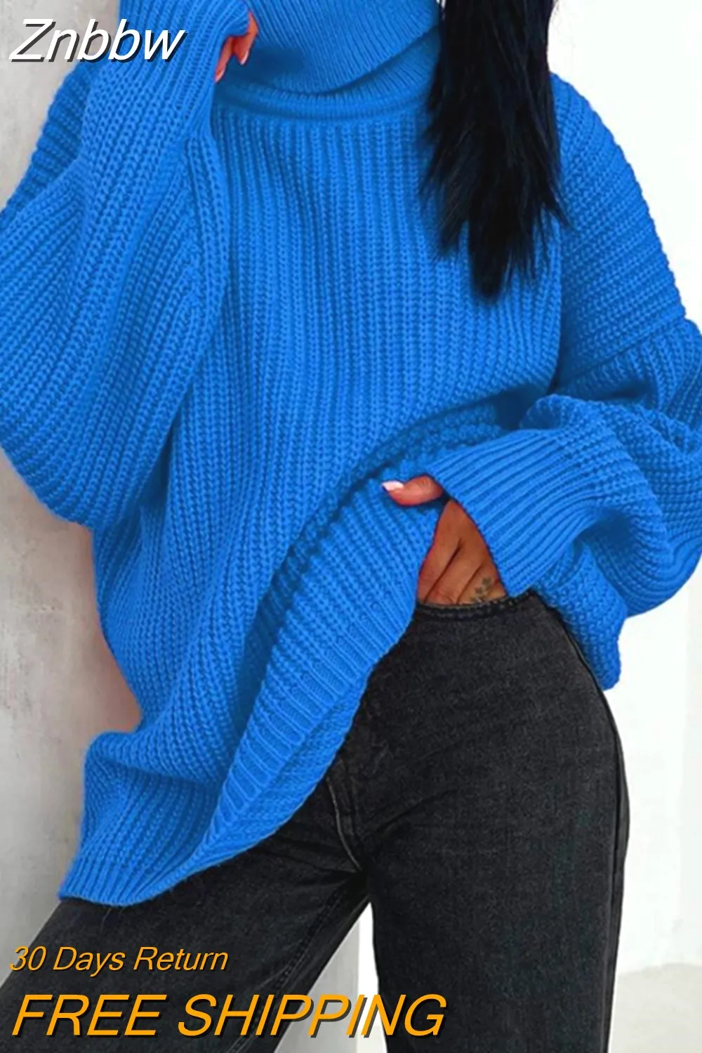 Znbbw Women Turtleneck Sweaters 2023 New Autumn Winter Thick Loose Long Sleeve Soft Basic Jumper Elegant Oversized Female Pullover Top