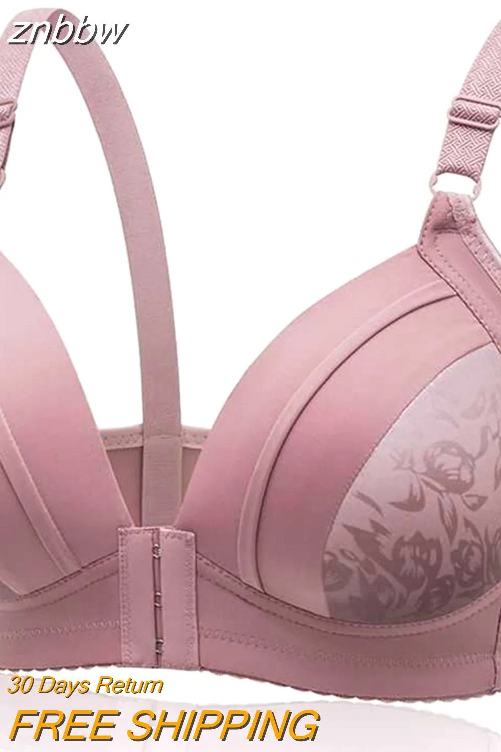 znbbw Deep V Bra For Women Front Closure Bras Lace Underwear Wireless Bralette Female Solid Gather Thin Floral Soft Brassiere Top