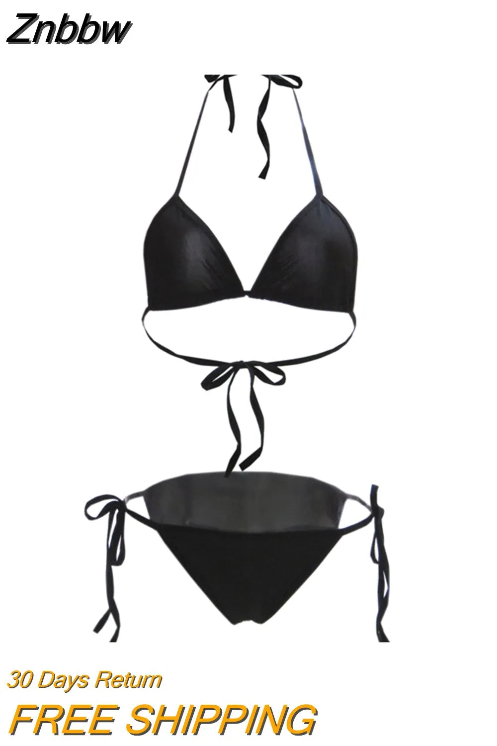Znbbw swimwear women swimsuit women biquini bikinis Solid color Halter String Lace Briefs adjustable bathing suit plus size
