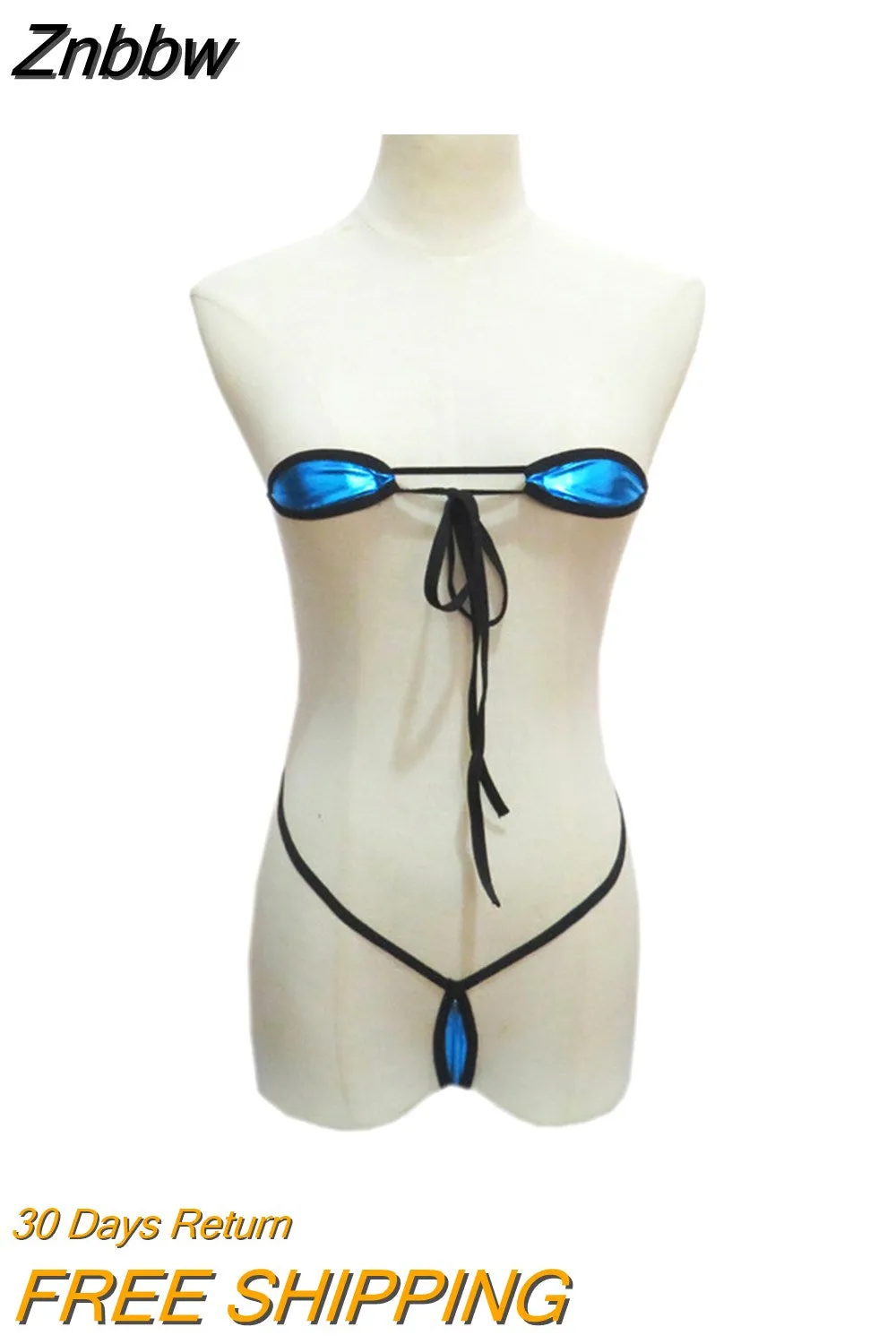 Znbbw bikini swimwear women swimsuit women biquini bikinis Sexy Patent leather color Edging oval Multiple ways to wear