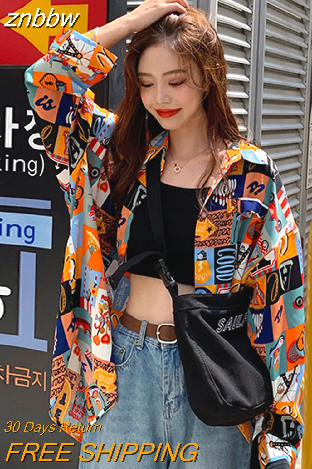 znbbw Style Patchwork Long Sleeve Loose Women Blouse Shirt y2k Button Up Oversize Ladies Shirts 2023 Spring Female Tops Clothe