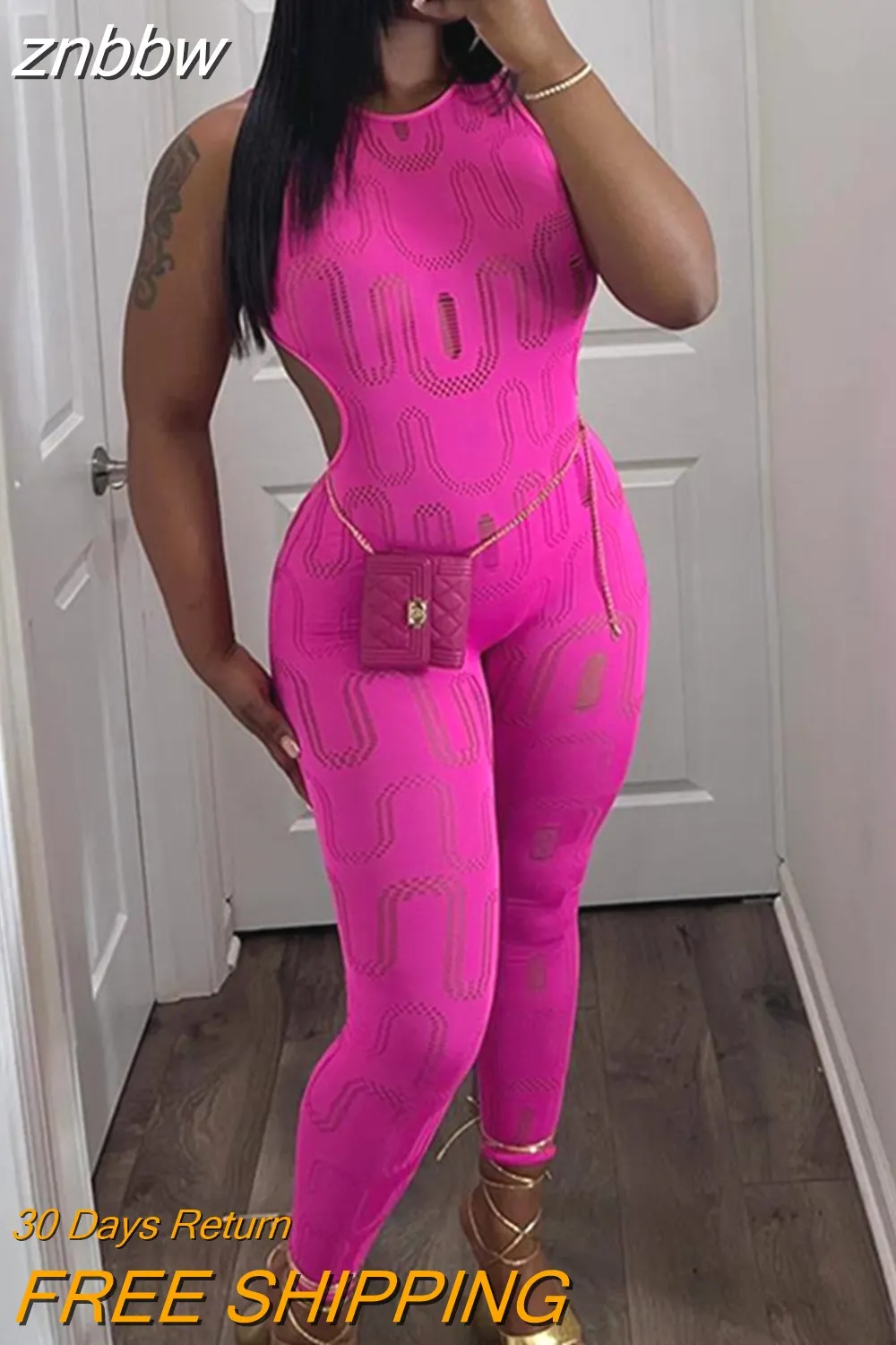 znbbw Summer Black Backless Jumpsuit Casual Club Outfits For Women RoseRed Off Shoulder Sleeveless Jumpsuit Stretchy Tracksuit