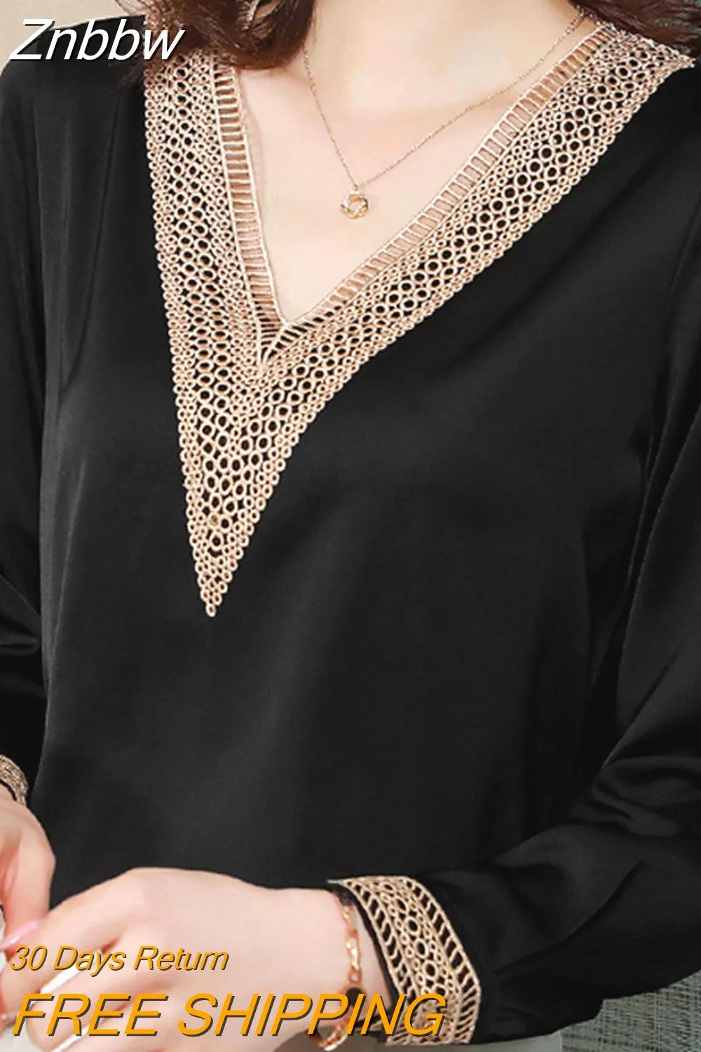 Znbbw Femme Tops Women Long Sleeve Blouse Women Blusas Mujer De Moda 2023 V-Neck Solid Chiffon Blouse Shirt Blusas Mujer E653