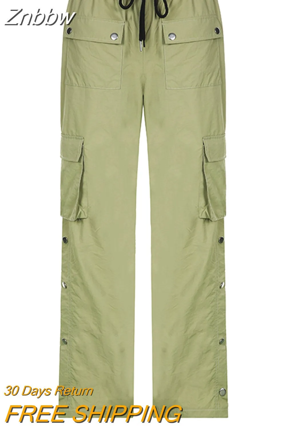 Znbbw Fashion Casual Trousers High Waist Stretch Straight Cargo Pants Women Streetwear Solid Sports Style Overalls Pants