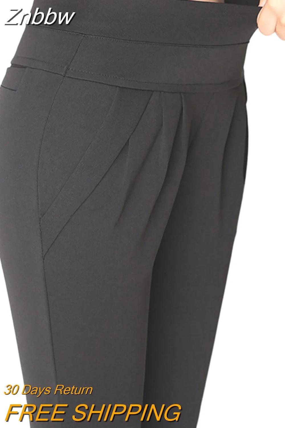 Znbbw Harem Pants For Women Comfortable Casual Stretch Straight Trousers Womens Black Navy Pantalones Mujer Size S-6XL